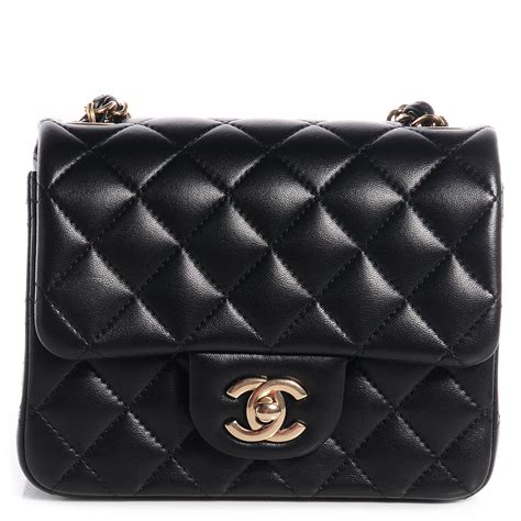 chanel lambskin quilted mini square flap bag black|chanel mini flap price.